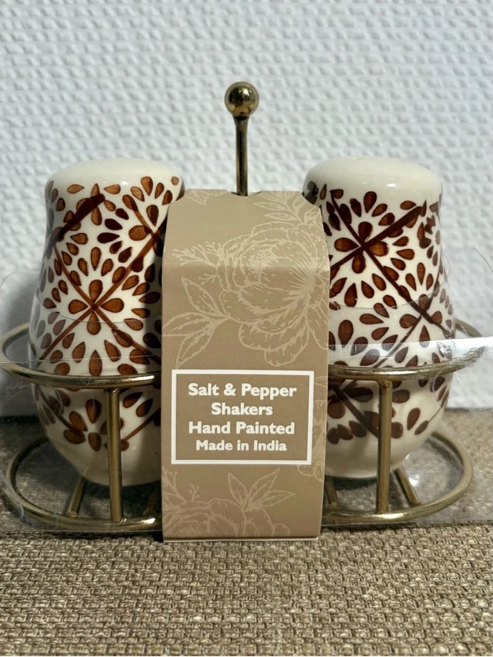 SET of Sugar, Salt & Pepper Set Hand-Painted Ceramics MATCHING SET